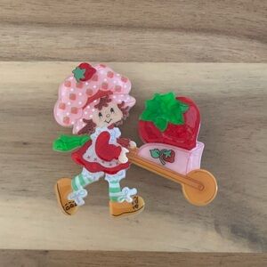 Erstwilder Strawberry Wheelbarrow Shortcake Brooch Pin New With Defect
